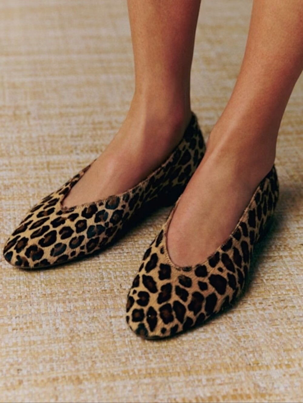 Sezane Matilda Low Ballerina Leopard Print Ballet Flats sz 39/ US 9